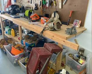 Basement Tool Contents Black Decker Wen Bench Grinder Extension Cords Shop Vac More