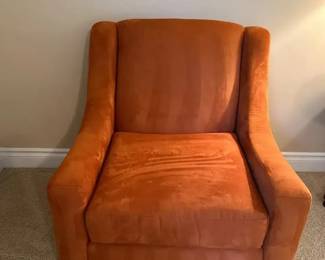Montana Tuscan MidCentury Modern Style Burnt Orange, Upholstered Accent Chair