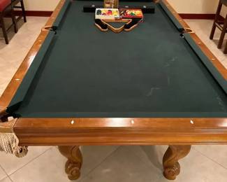 Would Finish And Gre8ft Brunswick Billiards Pool Table W Fringe Pockets would finish and Green Felt