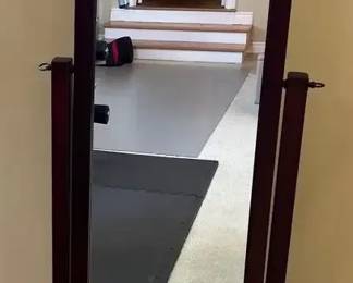 Espresso Wood Color Finish Cheval Floor Mirror