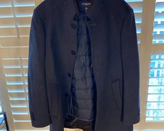 Huasileidi Homme Fur Trimmed Collar Wool Mens Coat