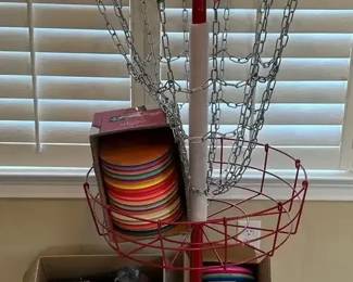 Portable 12 Chain Steel Disc Golf Basket, Practice Target With Flag, Wover 75 Frisbees