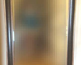 Large Rectangular Wall Mirror W Dark Bronze Toned Finished Frame