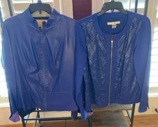 Peter Nygard And Gibson Latmer Vibrant Blue Leather Jackets