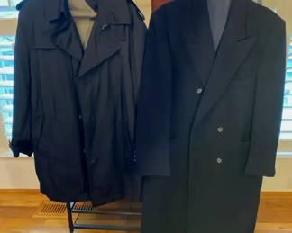 Adams Row Cashmere And Wool Blend Coat And Roundtree Yorke Black Lined Trench Coat