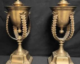 OM124Vintage Neo Classical Style Brass Urns