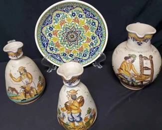 OM281Ceramic Pitcher Set And Decorative Plate