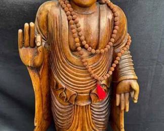 OM169Mudra Hand Position Hand Carved Wood Buddha Sculpture