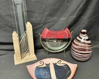 OM317Vintage MCM Art Glass And Italian Ceramic Decor
