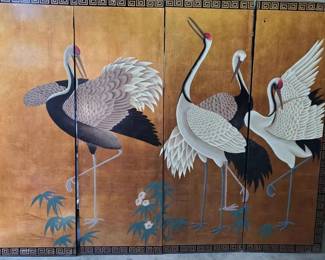 OM190Vintage 4 Panel Crane Mural