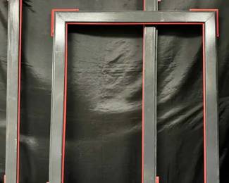 OM385Set Of 2 Modern Dark Gray, Black Red Picture Frames