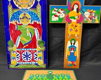 OM138VVintage El Salvador Folk Art Initialed Signed RS
