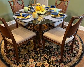 Glass Top Breakfast Table and Four Chairs