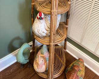 Rattan Stand, Hens and Ducks