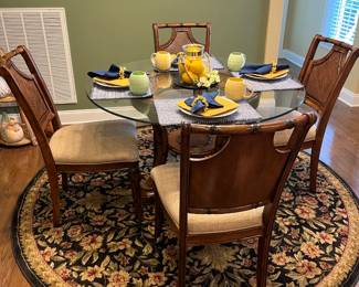 Glass Top Breakfast Table and Four Chairs