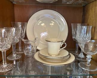 Lenox China and Waterford Glasses