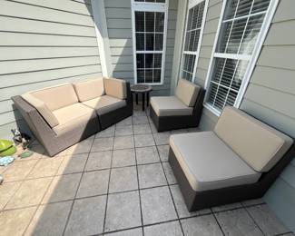 Modern Wicker Sofa and Two Chairs