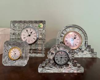 Four Waterford Glass Clocks