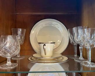 Lenox China and Waterford Glasses