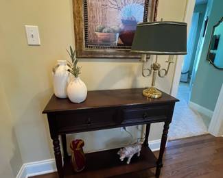 Two-Tier Table, Lamp and Print
