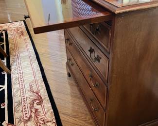 Banded Mahogany Chest with Pull Out Writing Top