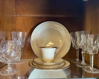 Lenox China and Waterford Glasses