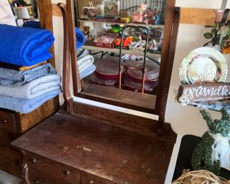 LOWBOY DRESSER w/ TALL MIRROR