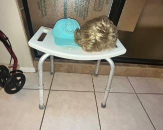SHOWER STOOL & WIG