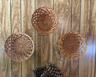 Vintage Brass Wicker Decor Lot Pineapple Sconces, Planters, Hooks Wall Baskets