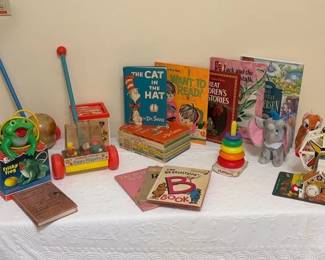 Vintage Fisher Price Toys Mattel, Playskool Nursery Rhyme Books Beginning Readers Books