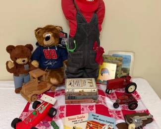 Vintage Americana Toy Book Lot Smokey Bear, Dale Earnhardt Jr., Tractors Western Collectibles