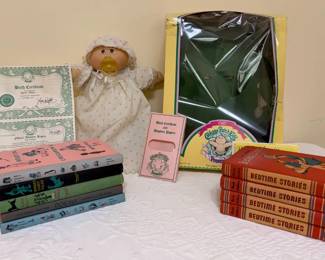 1985 Cabbage Patch Kids Preemie Doll Trixy Tisha w Adoption Papers Vintage Childrens Books