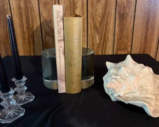 Blenko Handmade Glass Bookends Eclectic Home Dcor Lot