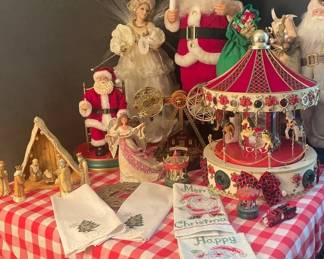 Christmas Carousel, Santa Angel Holiday Dcor Collection