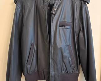 Members Only Genuine Leather Bomber Jacket Size 46 Made in Korea