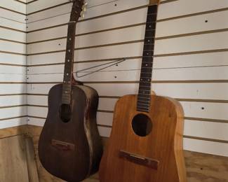 Guitars in wood shop