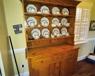 Large pine step back cupboard