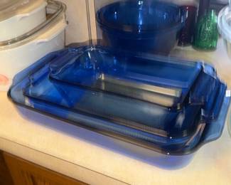 Blue Pyrex Caserole Rectangular Dishes