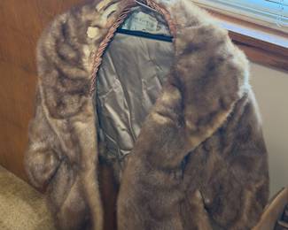 vintage brown mink fur stole for crafting