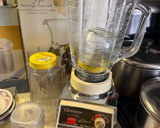 Vintage Osterizer Galaxie Dual-Range 14 Blender Base & Jar 1970's Glass