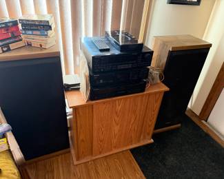 Top Component: Pioneer VSX-5300 – An Audio/Video Stereo Receiver featuring Dolby Surround sound.Middle Component: Pioneer PD-M500 – A 6-disc multi-play Compact Disc (CD) changer player.Bottom Component: Pioneer GR-555 – A 7-band stereo graphic equalizer used to fine-tune audio frequencies.