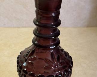 Vintage Jim Beam Amethyst Bourbon Decanter Bar Decor 1960's 12" Retro MCM Purple