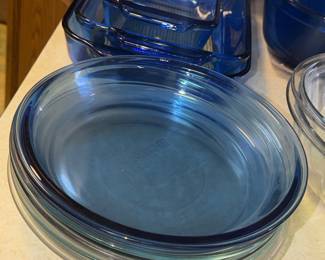 Vintage Blue Pyrex Pie Bowls