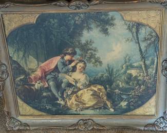 19th Century Aqua Tint Print YOUNG LOVERS IN GLADE