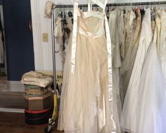 1940s strapless irvoy ballgown