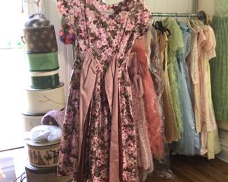 Darling vintage 1950s party dress by Gay Gibson. Studio room.