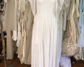 vintage 1937 2 pieces wedding dress, all lace and sheer. Studio room