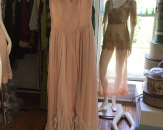 1940s pink ballgown. Studio room