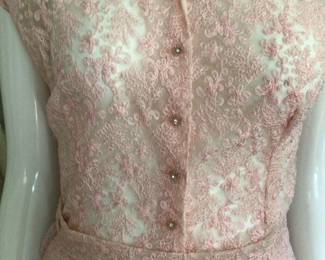 Vintage 1940s two piece dress with rhinestone buttons, Never worn