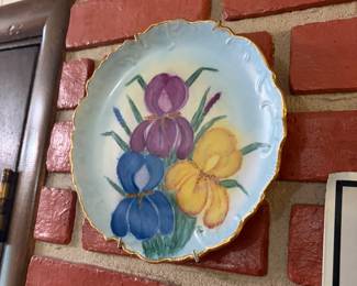 Hand Painted Iris Plates